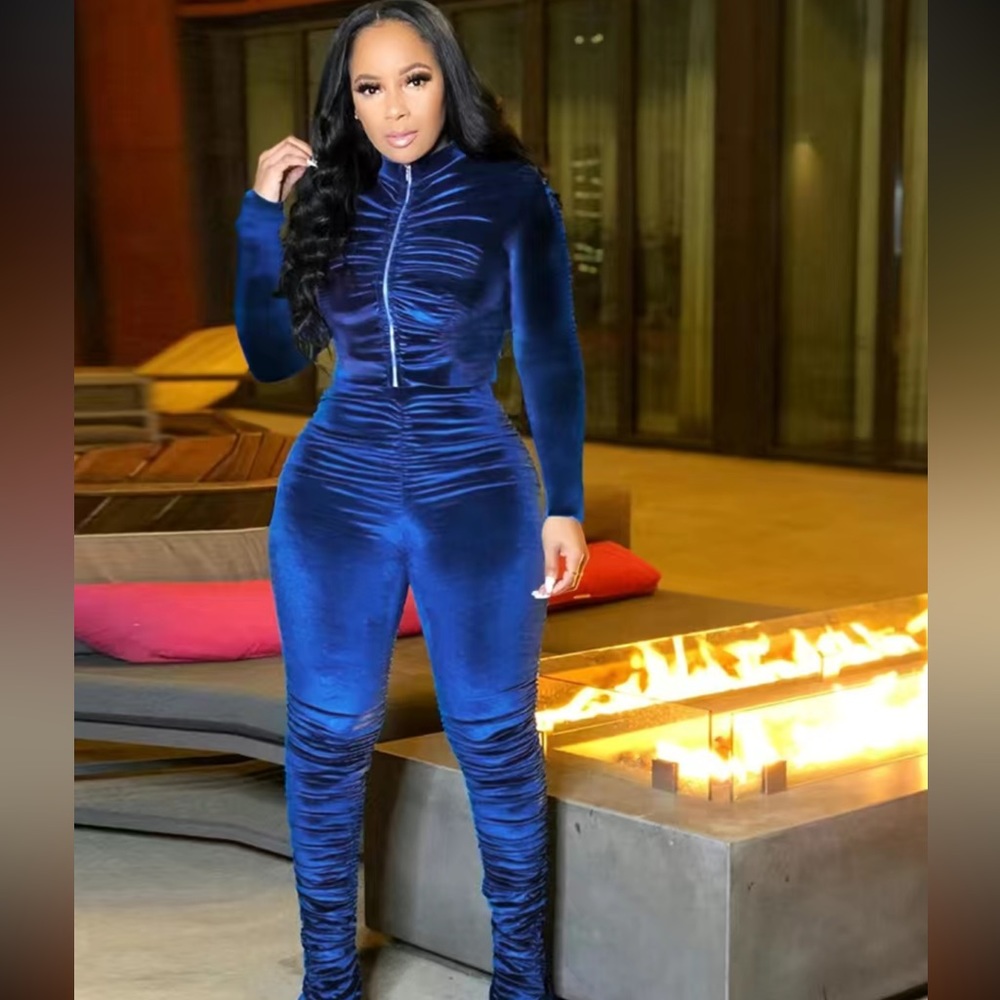 Velour Bodycon 2 Piece Set
